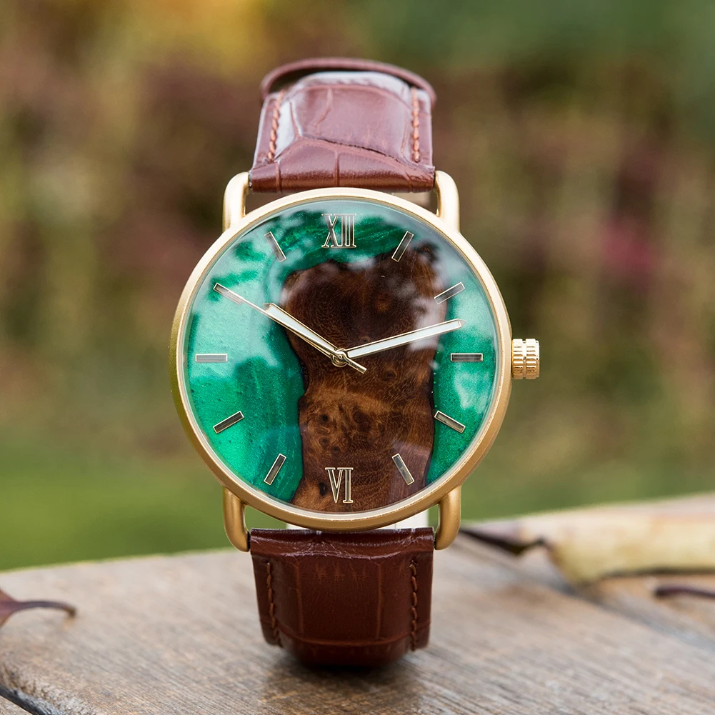 BOBO BIRD resin Man Watch Quartz Men's Watches Wood Wristwatch Male Timepiece Clock Blue Wrist Man Watch Customize Dropshipping 2
