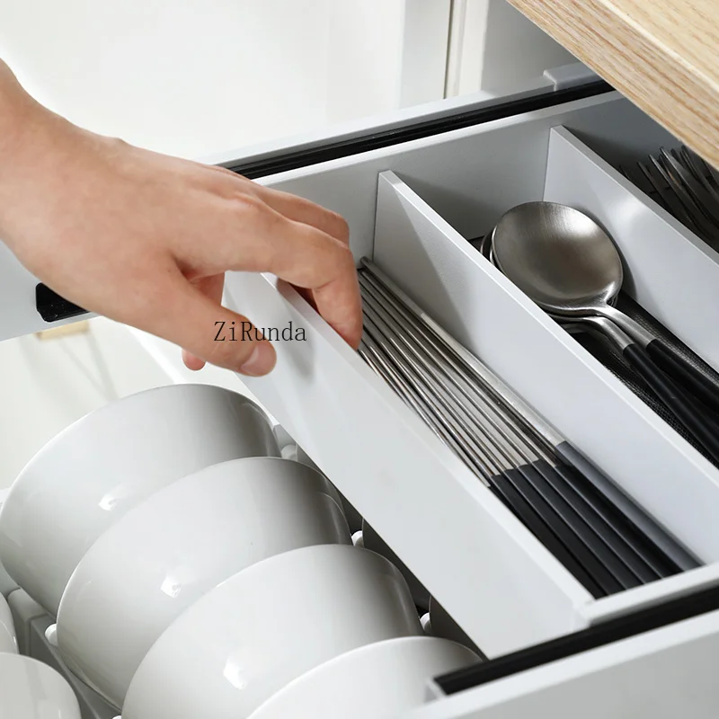 Pull basket kitchen cabinets, small size dish drawer type bowl rack