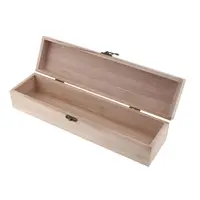 Natural Unfinished Wood Box Jewelery Storage Box Case with Locking Clasp for Gifts Arts Crafts Home Storage Box 1