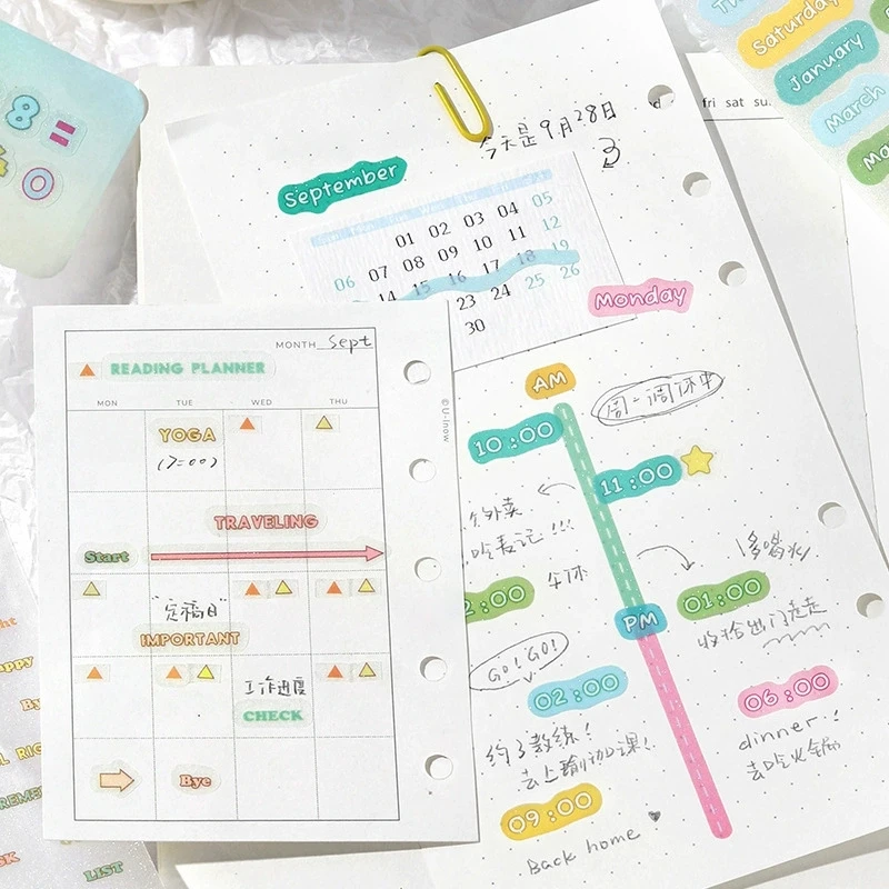 MINKYS 영어 문자 장식 테이프 스티커 스크랩북 저널 DIY 테이프 학교 문구류