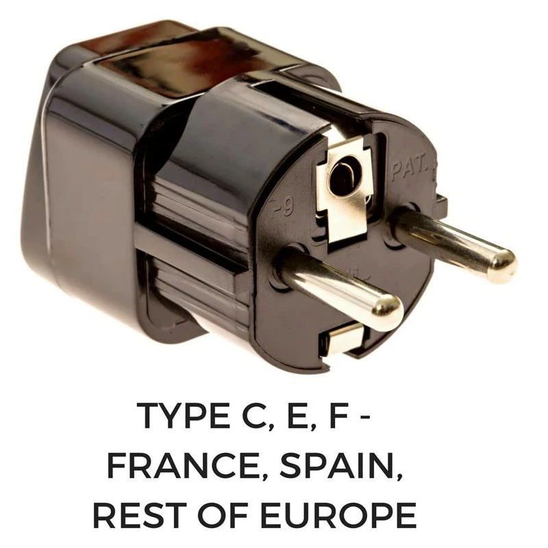 European Travel Adapter Plug Set Pack Of 4 Universal Outlet Adapters For All Of Europe Type C E to UK Switzerland Italy Germany