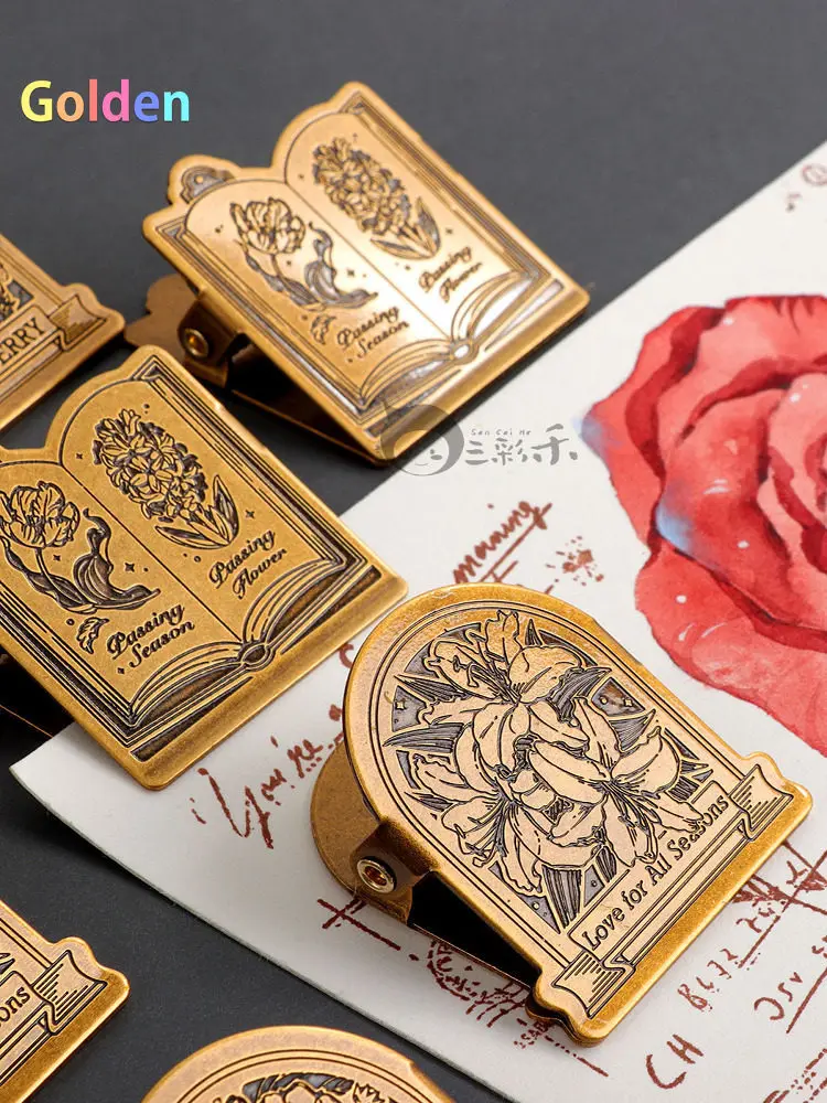 오리지널 귀여운 금속 종이 클립 세트 저널, 여행 노트 및 수채화 책을 위한 내구성이 뛰어난 휴대용 딸기 디자인