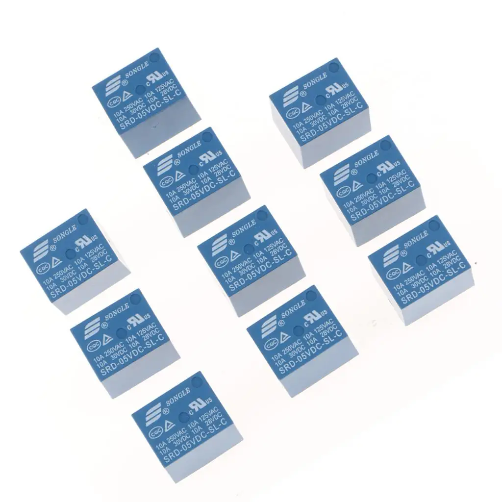 10 Pieces SRD 05VDC SL C 5Pin Power Relay 5V DC SPDT PCB Type Blue 10 Pieces SRD 05VDC SL C 5Pin Power Relay 5V DC SPDT PCB Type Blue