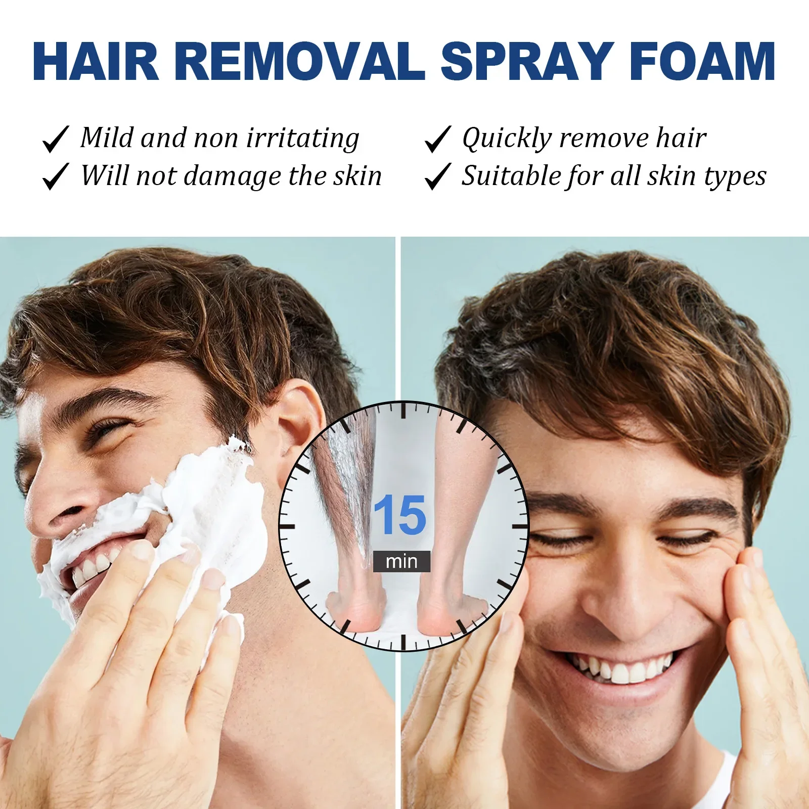 Hair Removal Spray for Men - Gentle and Effective, Perfect for Legs, Underarms, Chest Hair - Convenient Spray-On Formula 4