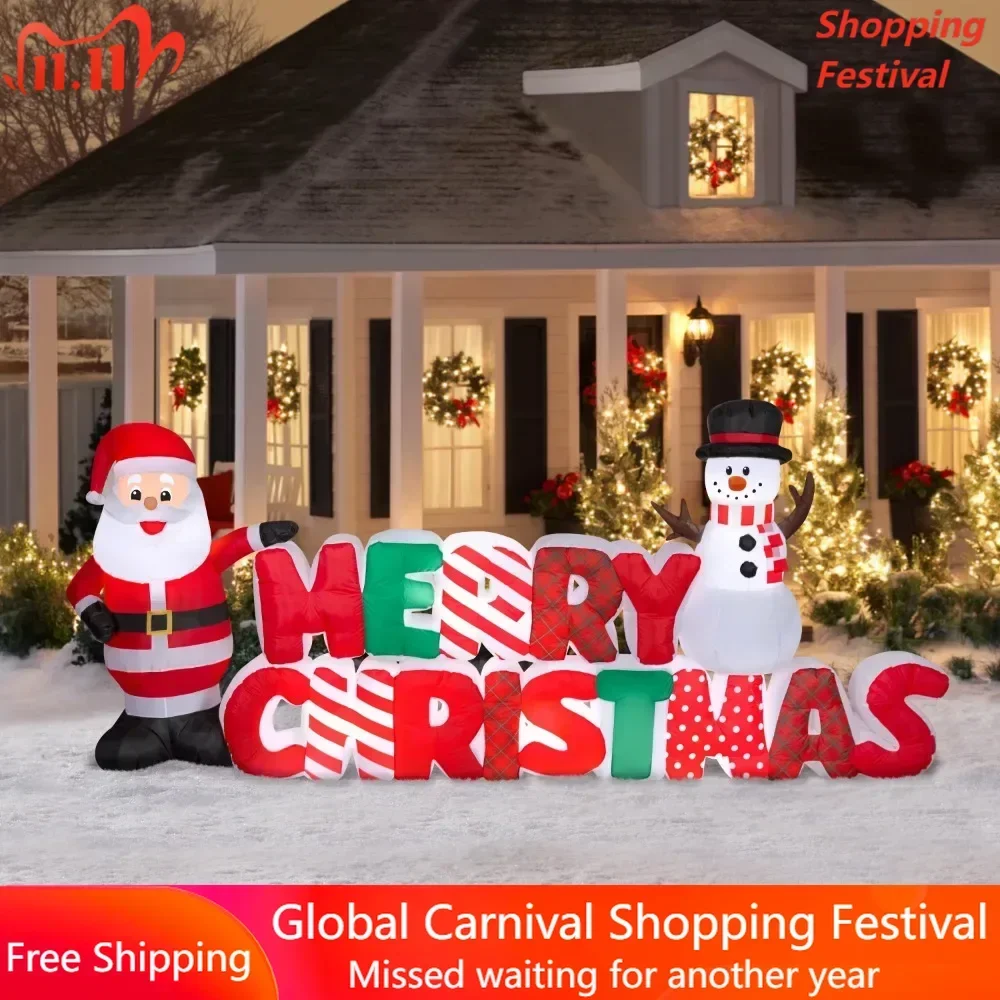 

Christmas Tree Decorations Inflatables Christmas 11.5 Foot Merry Christmas Scene Decoration 2024 Gift Liquidations Ornaments