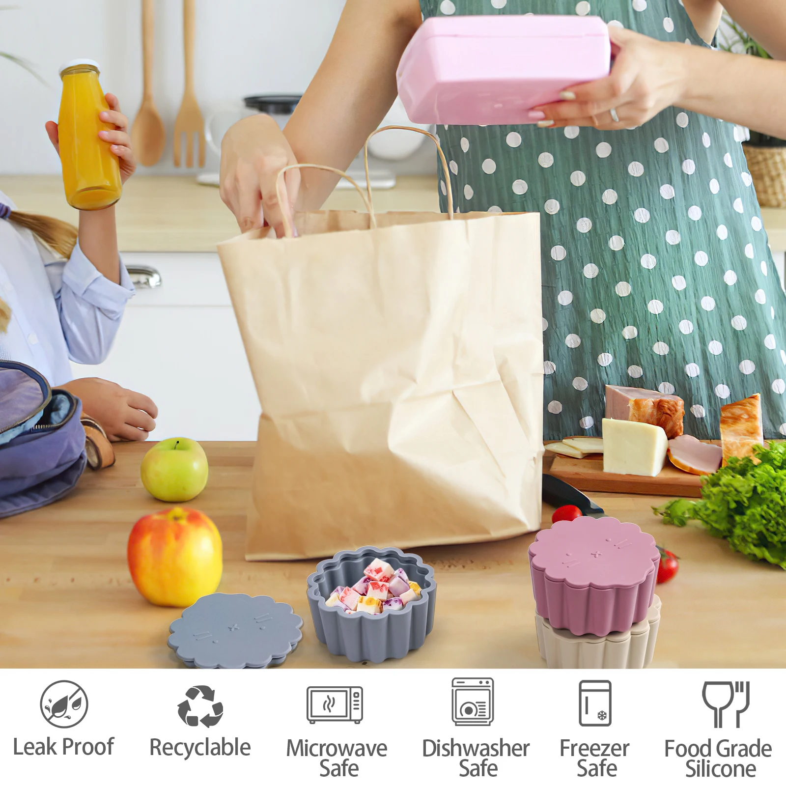 Baby Cartoon Silicone Shape Snack Cup Toddle Portable Food Storage Box Portable Snacks Container BPA Free Soft Lid Baby Stuf 2