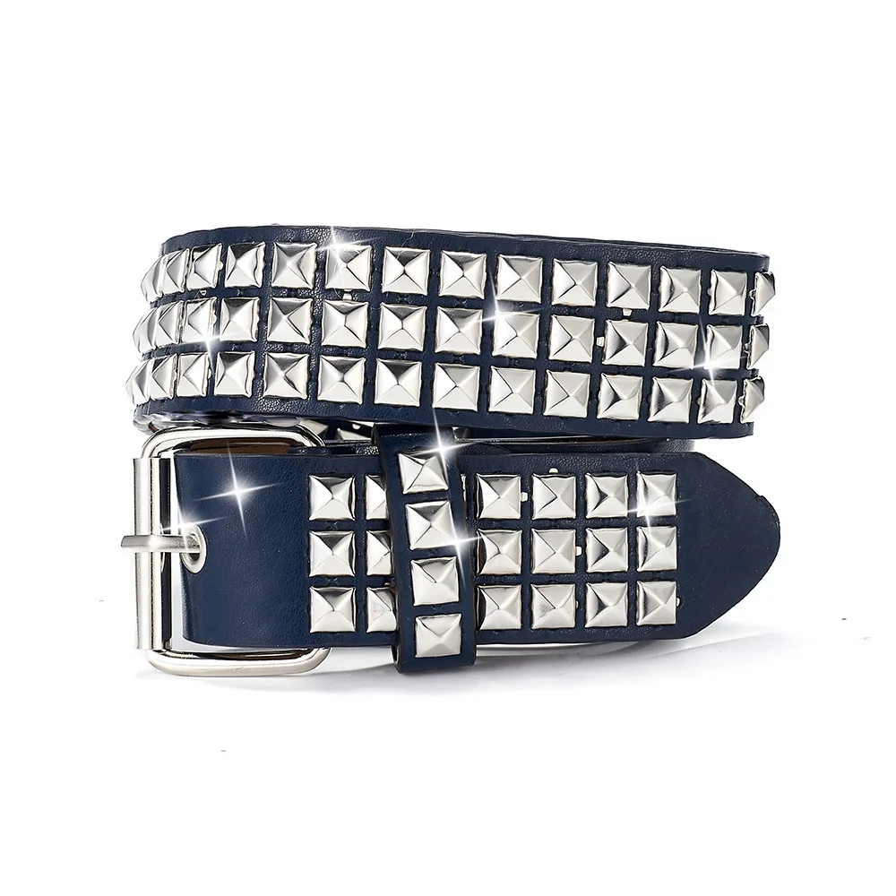 Punk-Nieten-Gürtel für Damen und Herren, Modisch und Vielseitig, Trendiger Dekorativer Gürtel mit Strass-Besatz – Detail 9