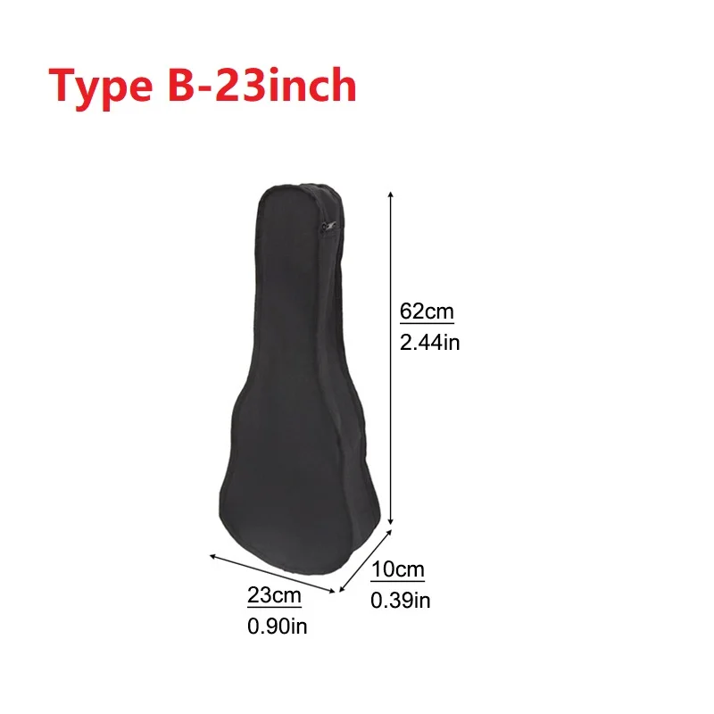 Black Portable Ukulele/Guitar Soft Case - Waterproof Cotton Bag, Multiple Sizes Available