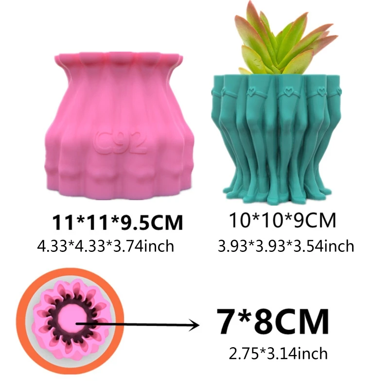 Sexy Beauty Legs Gypsum Flower Pot Silicone Mold Epoxy Resin Casting Mold Succulent Vase Cement Mold Holder Drop shipping