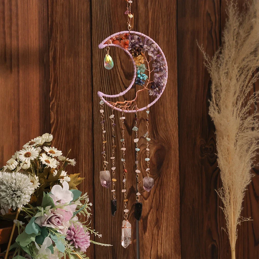 Acchiappasogni Fai Da Te Con Luna E Luci LED – Decorazione Murale Bohémien In Macramè Per Camera Da Letto, Regalo Per Donne E Ragazze