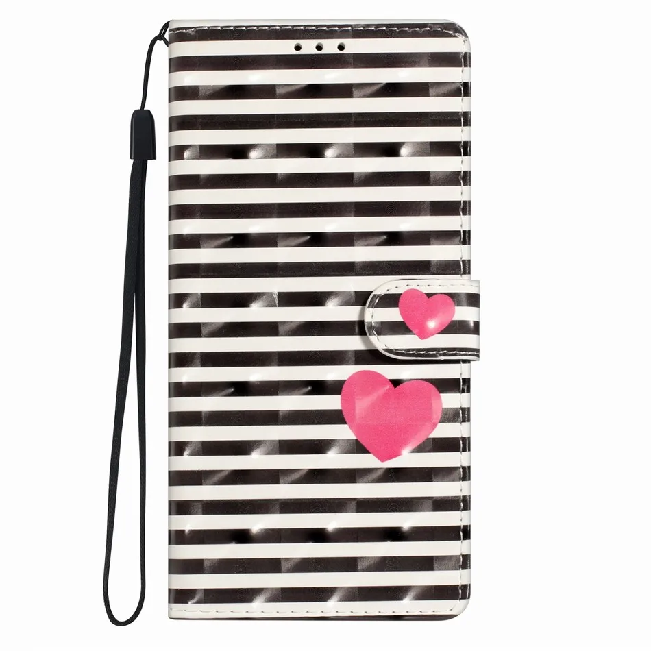 Adorable Owl Cat Print Phone Case with Wallet and Card Holder