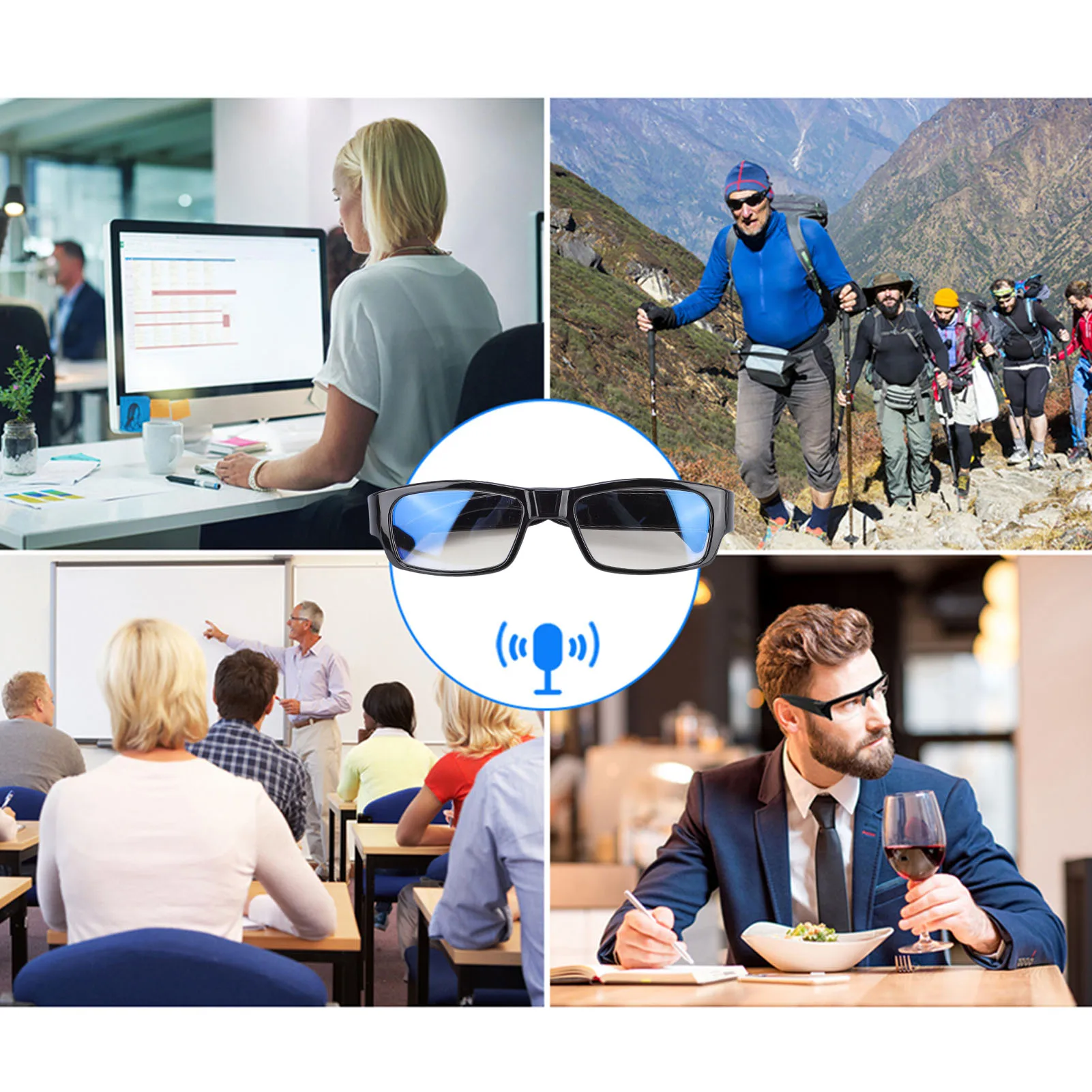 Camera Glasses Sports Action 1080P HD Video Recording Photos Taking for Cycling Outdoor Activities Action Glasses Camera - 6