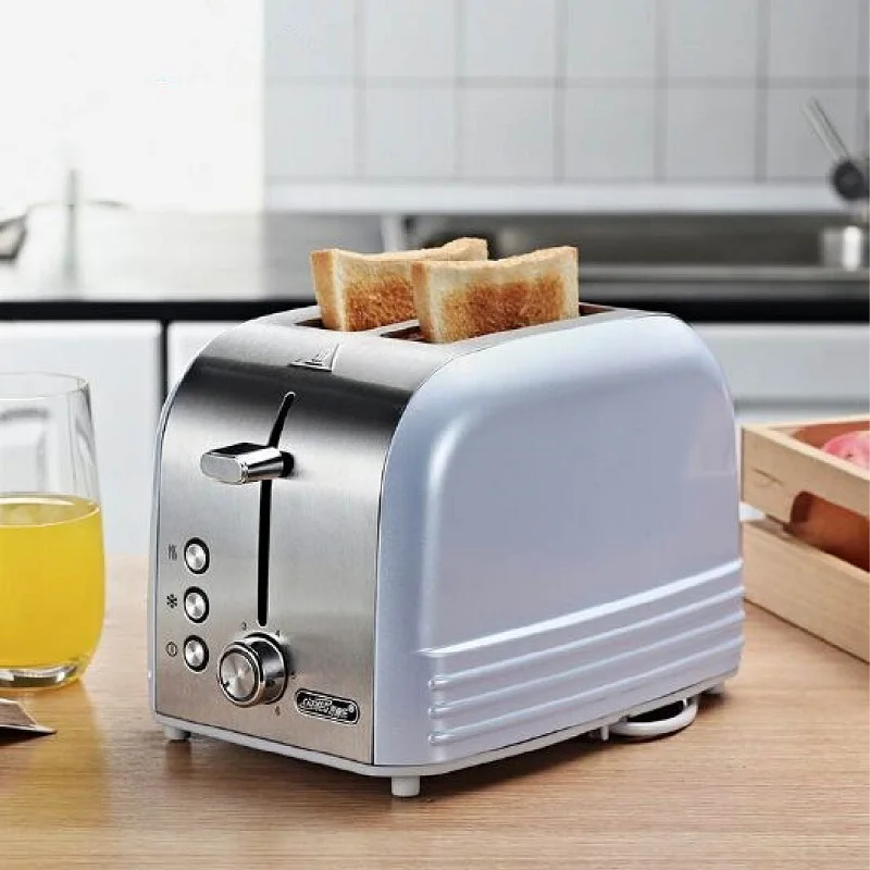 

220V Home Electric Toaster Stainless Steel Bread Maker 2 Slices Automatic Removable Crumb Tray Sandwich Breakfast Machine