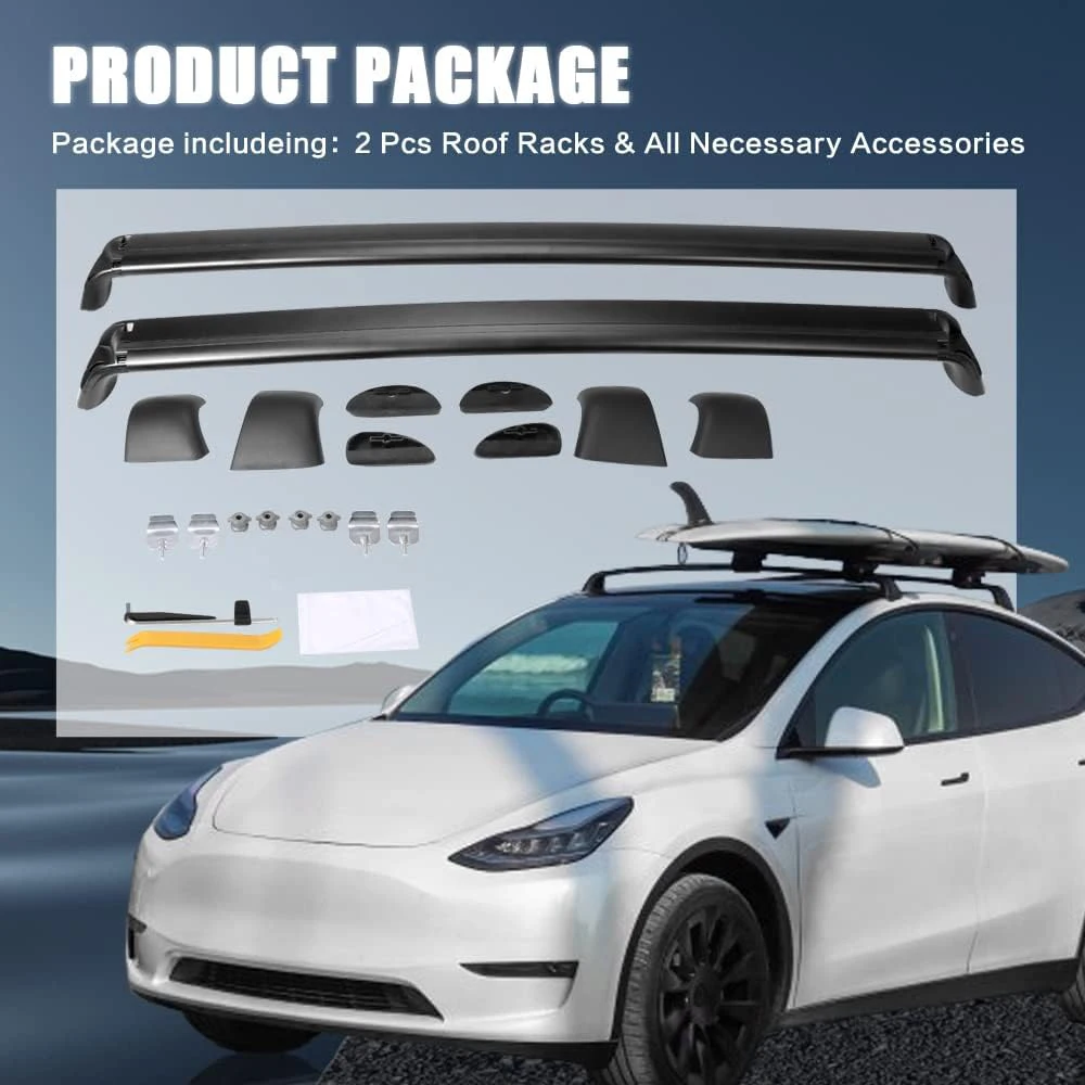 Lockable Roof Rack Cross Bar For Tesla Model Y Juniper Model 3 Highland-Heavy Duty Aluminum Roof Rack Accessories car exterior parts