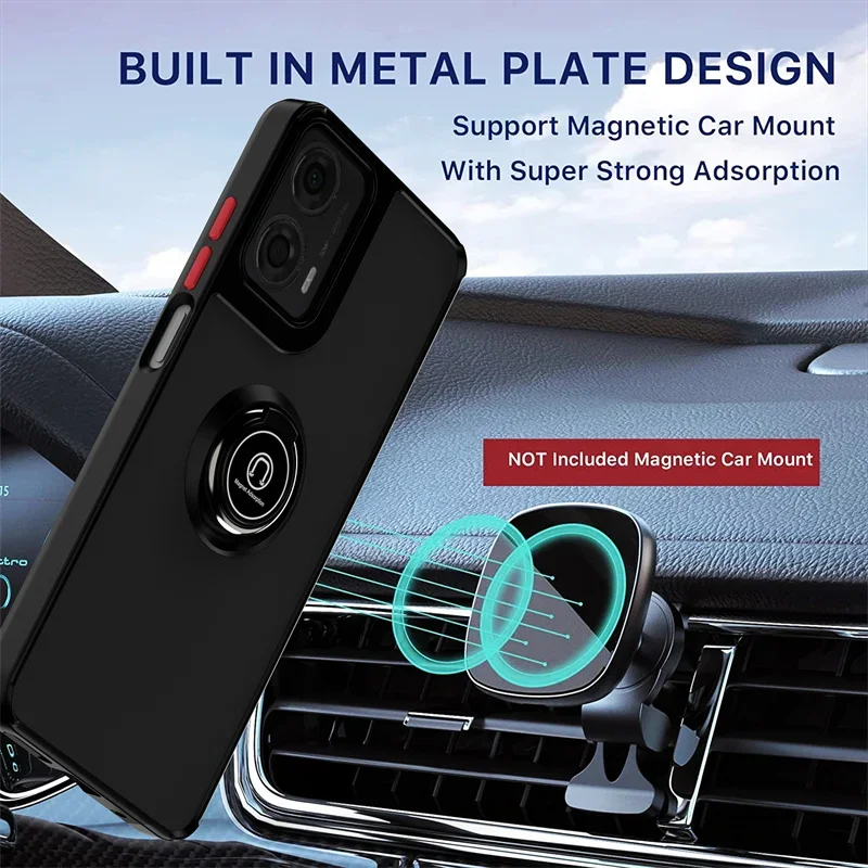 Matte Armor Shockproof Case with Ring Stand Holder