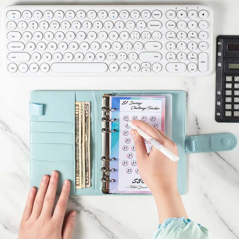 Envelope Savings Challenge A6 Loose-Leaf Binder Budget Binder Cash Envelopes Money Organizer System