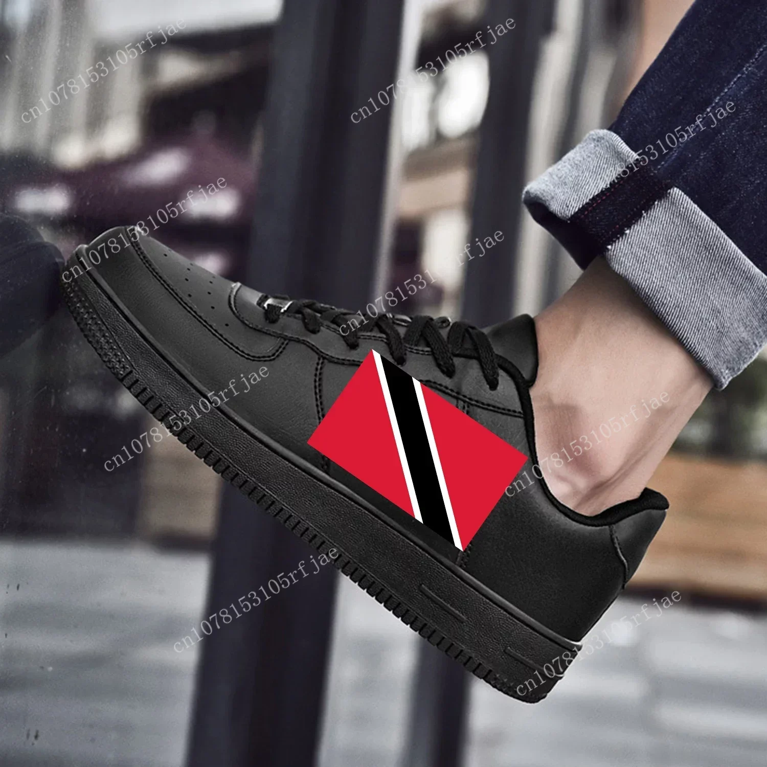 

Trinidad and Tobago Flag AF Basketball Mens Womens Sports Running High Quality Flats Force Sneakers Lace Up Mesh Custom Shoe