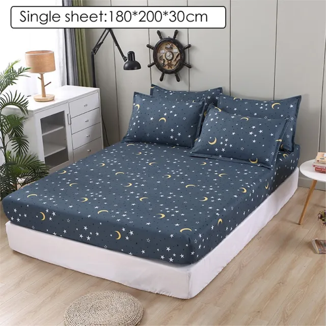 1Pc Polyester Mattress Cover Or Pillowcase Geometric Printed Fitted Sheet Band Elastic Strap Bed Linen Bedspread Bedcove 1