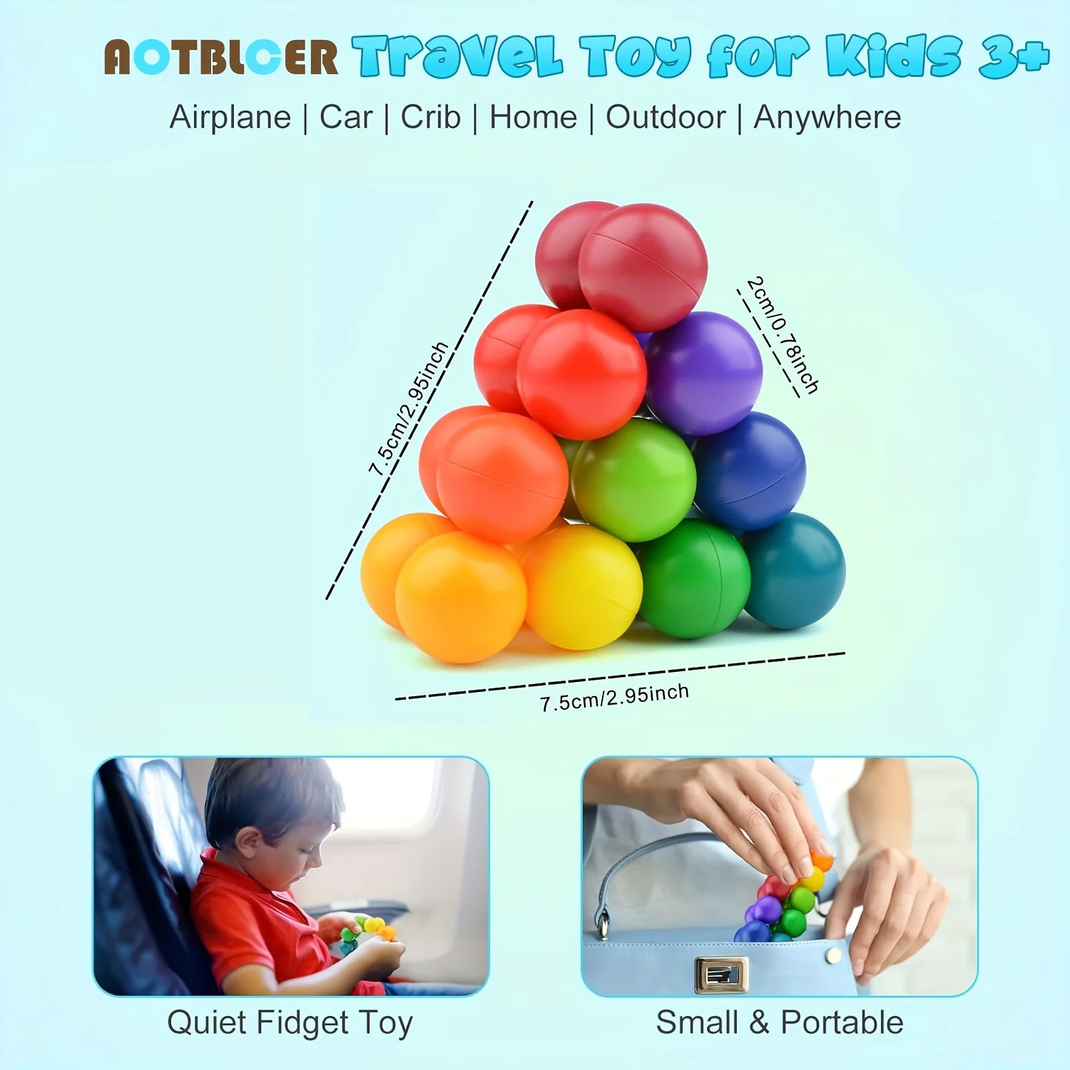 Puzzle versatile bead colored 3D decompression ball New Unique Stress Relieving Toy 3