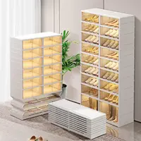 9-Tier  Shoe Rack Organizer for Closet  Plastic Shoe Shelf Collapsible Shoes Storage Box Clear Shoe Boxes Stackab 1