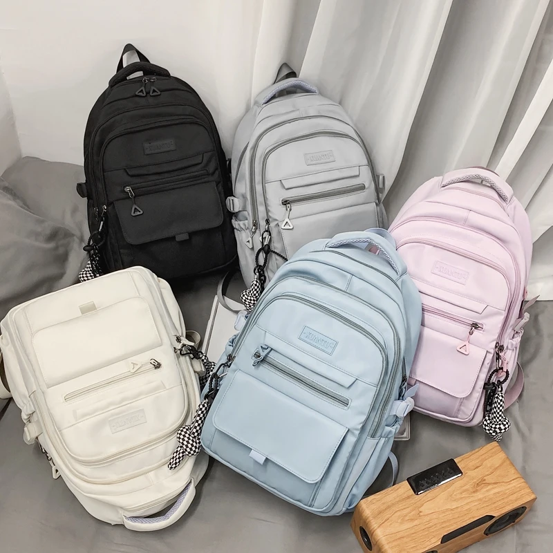 Trendy Women Backpack Nylon Female Harajuku School Bag College Book Lady Travel Backpack Kawaii Fashion Girl Bag Men Student New