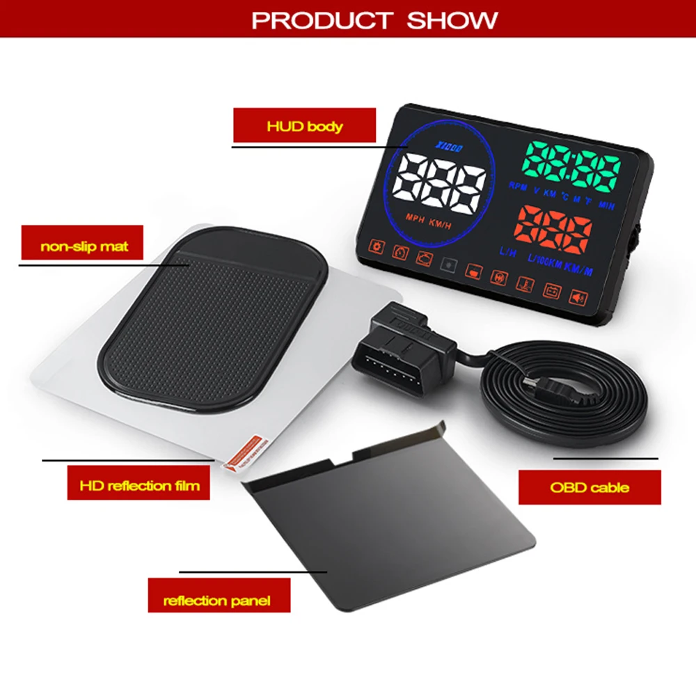ڵ HUD ٷ ƿ 2012-2020 2021 ڵ ׼ OBD2 II EUOBD   ý 