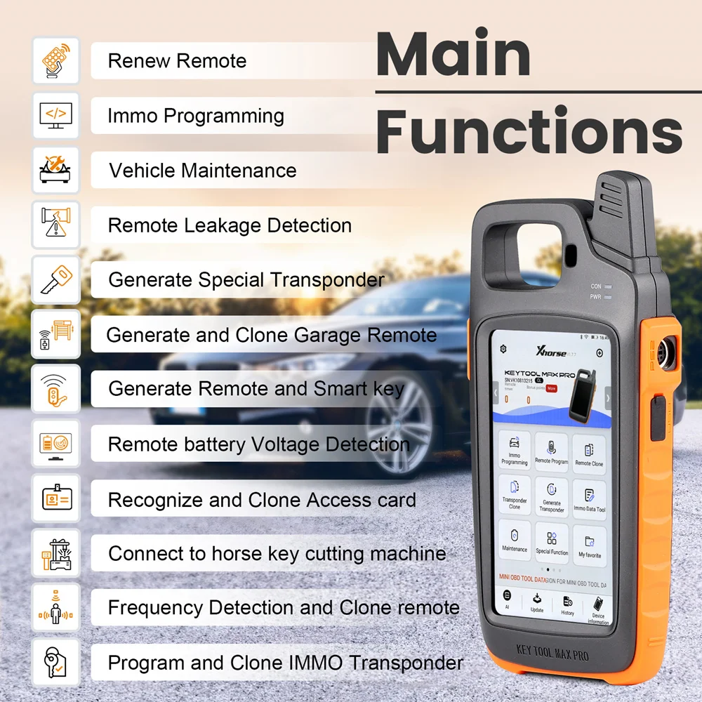 Xhorse VVDI 키 도구, Max Pro, 미니 OBD 도구 기능 지원, 전압 및 누설 전류 읽기