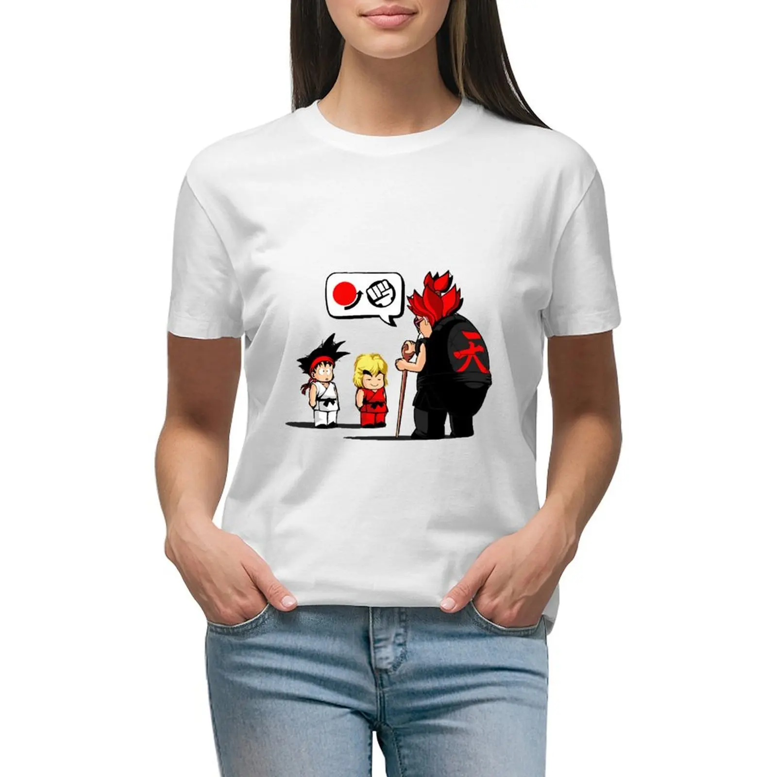 

Lesson 1Hadouken T-shirt Aesthetic clothing funny Summer Women's clothing
