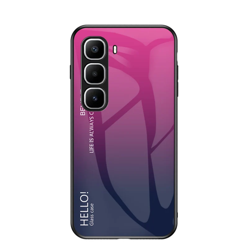 Gradient Tempered Glass Hard Back Protective Case with Bumper