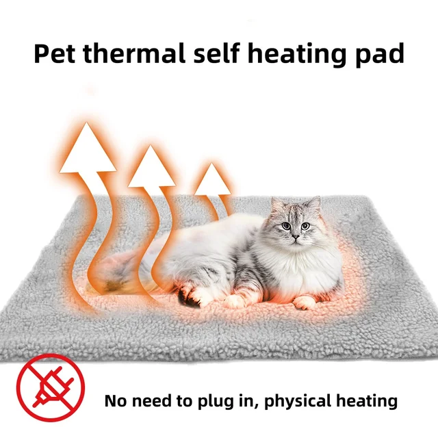 Sd74313cf42f74b44ba3e5cf0dd0580dfL.jpg Self-Heating Pet Pads Blanket Puppy Pad Warm Cushion Mat for Cats Dogs Washable Pets with Thermal Body Heat Reflecting Core Pad