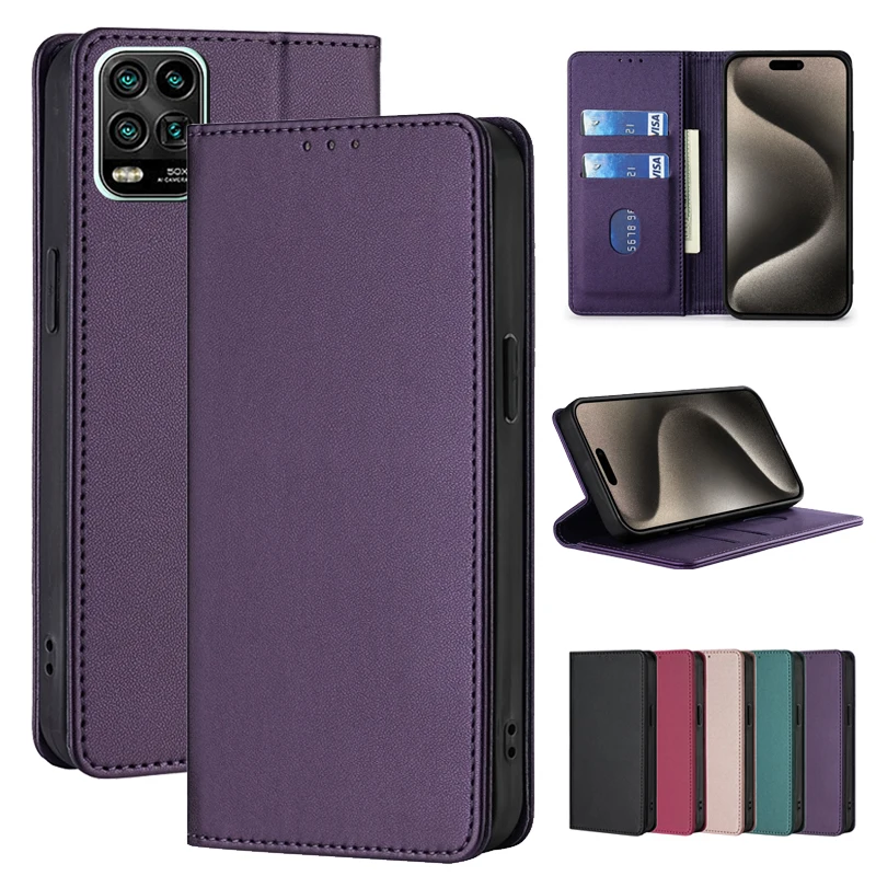 SEAHAI Cover per Oppo A53s / Oppo A53, Custodia Pelle Flip Portafoglio con Kickstand/Slot per Schede/Protezione RFID, Premium PU/TPU Antiurto Magnetica Libro Case - Nero