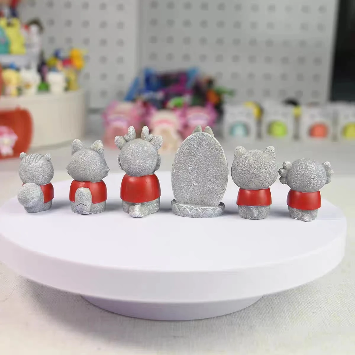 Yell world capsule toys 6 statues of Ojizosan cute kawaii Siamese