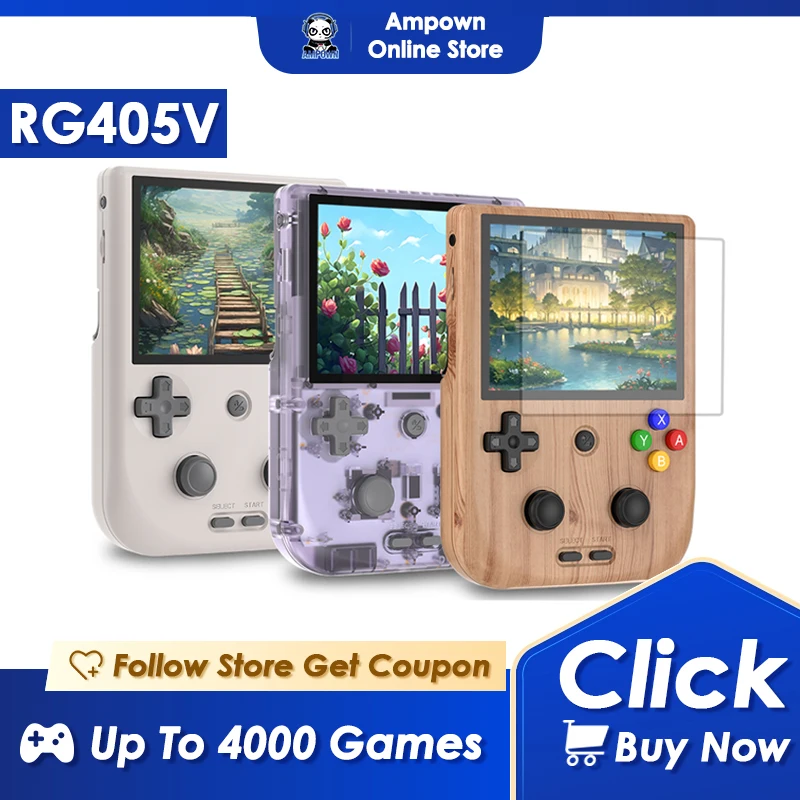 

ANBERNIC RG405V портативная игровая консоль 4 ''IPS сенсорный экран Android 12 Unisoc Tiger T618 64-bit Game Player 5500mAh OTA обновления