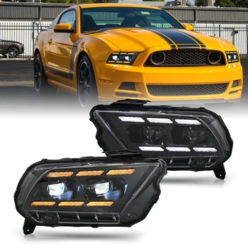 1 Pair LED Super Projector Lens DRL Headlight Assembly For Ford Mustang Headlight 2013 2014