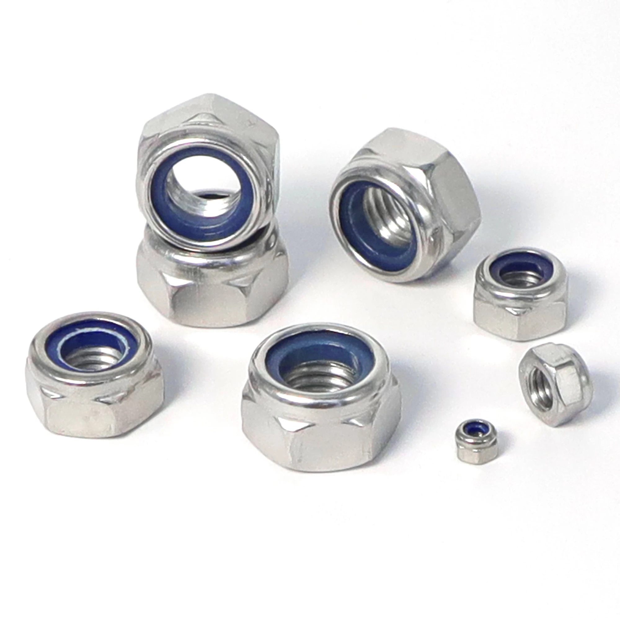 Nylon Lock Nut 304 Stainless Steel DIN985 Hexagonal Self-pressing M4M5M6M8M10M12