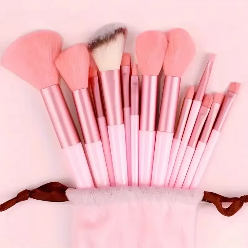 Pink Makeup Brush & Beauty Sponge Set