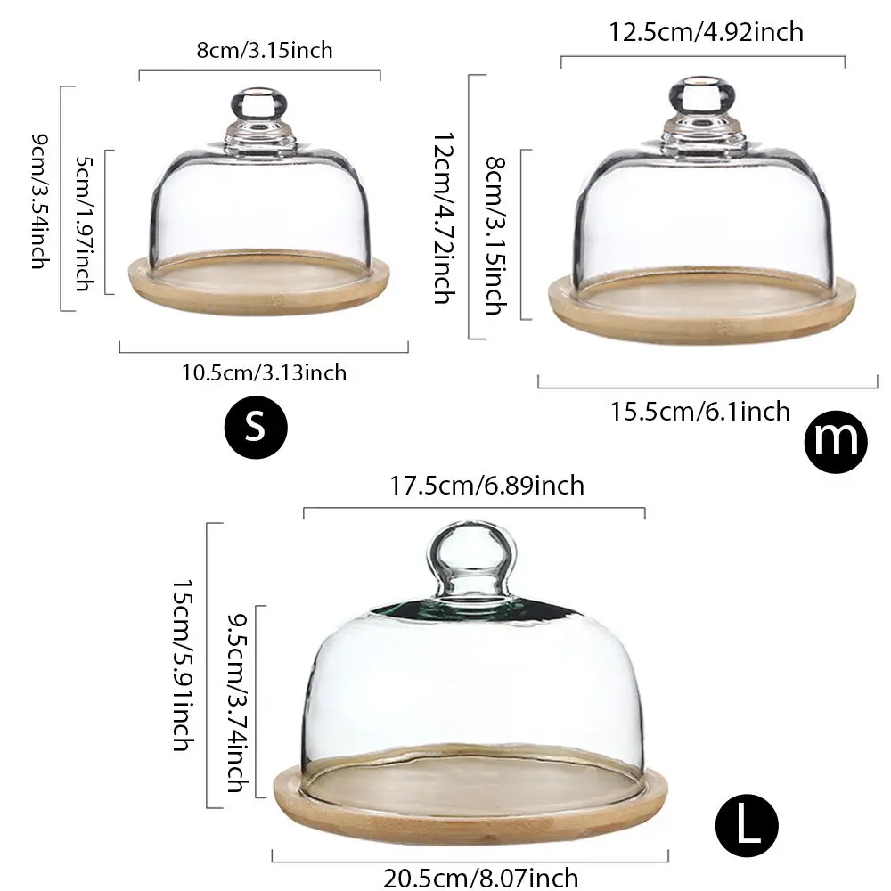 Cover Cake Dome Glass Platter Stand Display Cloche Serving Dessert Pastry Lid Tray Fruit Display Plate Home Kitchen Cake Tools