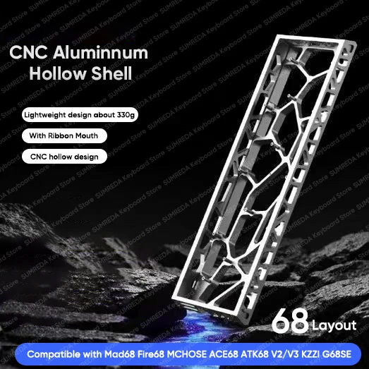 Enhanced Aluminum Keyboard Case Shell - 68% Keys Layout