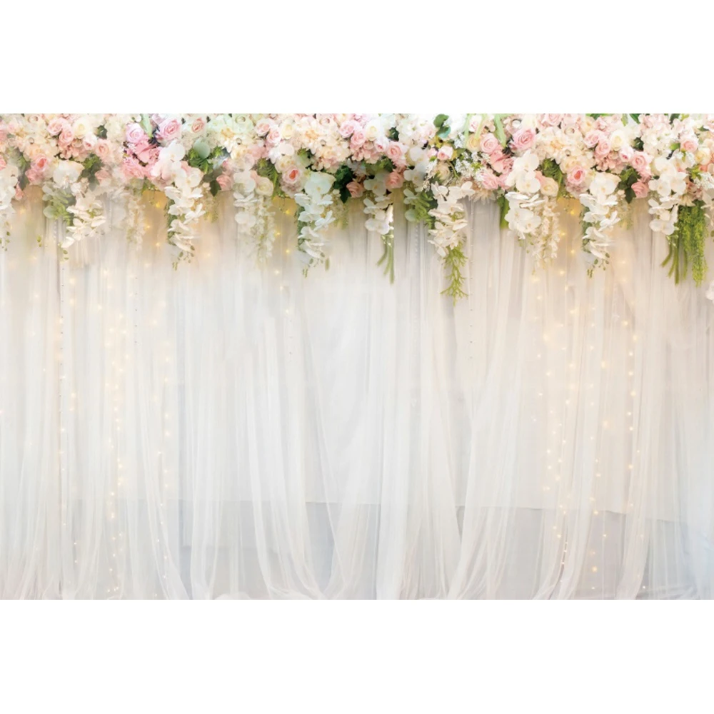 Wedding Flowers Backdrop Bridal Floral Wall White Green Rose Photography Background Romantic Ceremony Decor Party Photo Shoots photo backdrop photo wallpaper party decoration covers