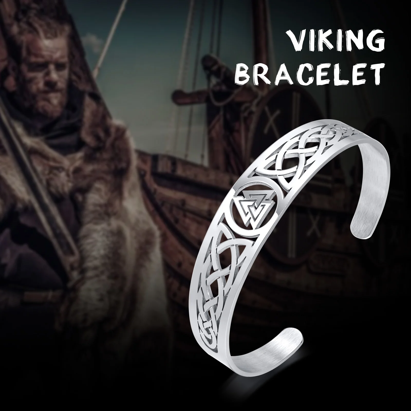  DFWY Brazalete vikingo de nudo celta irlandés nórdico, brazalete  de acero inoxidable para hombre, brazalete abierto ajustable vintage para  mujer, Metal, Sin gemas. : Ropa, Zapatos y Joyería