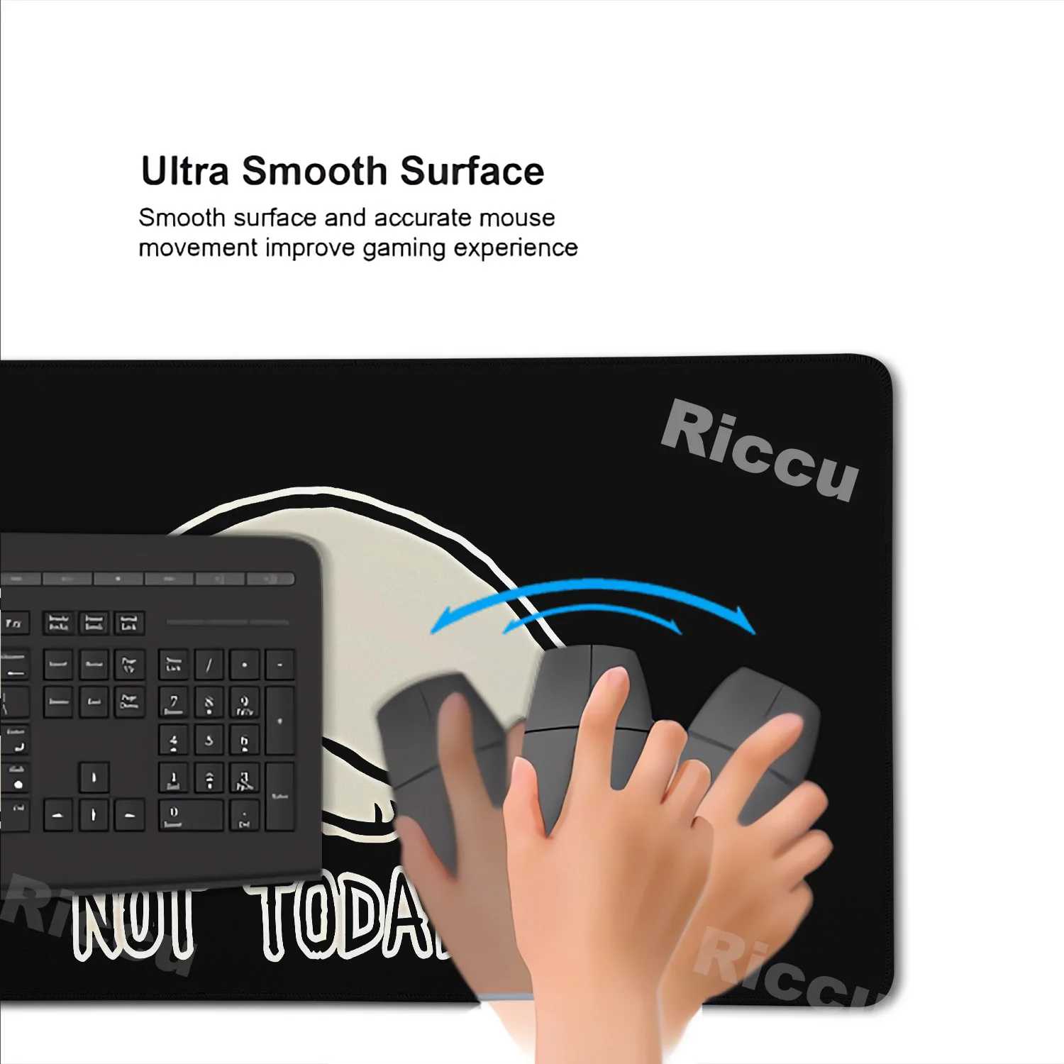Cute Black and White Cat Mouse Pad - Large E-Sports Desk Mat, Gaming Accessories, Rubber Keyboard Mat, 40x90cm