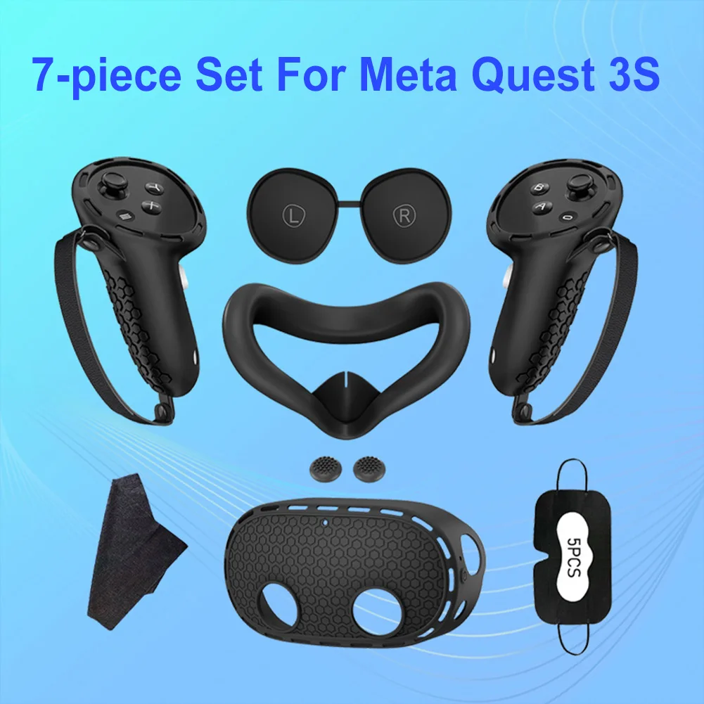 Silicone Grip and Protection Set for VR Controllers and Headset Accessories