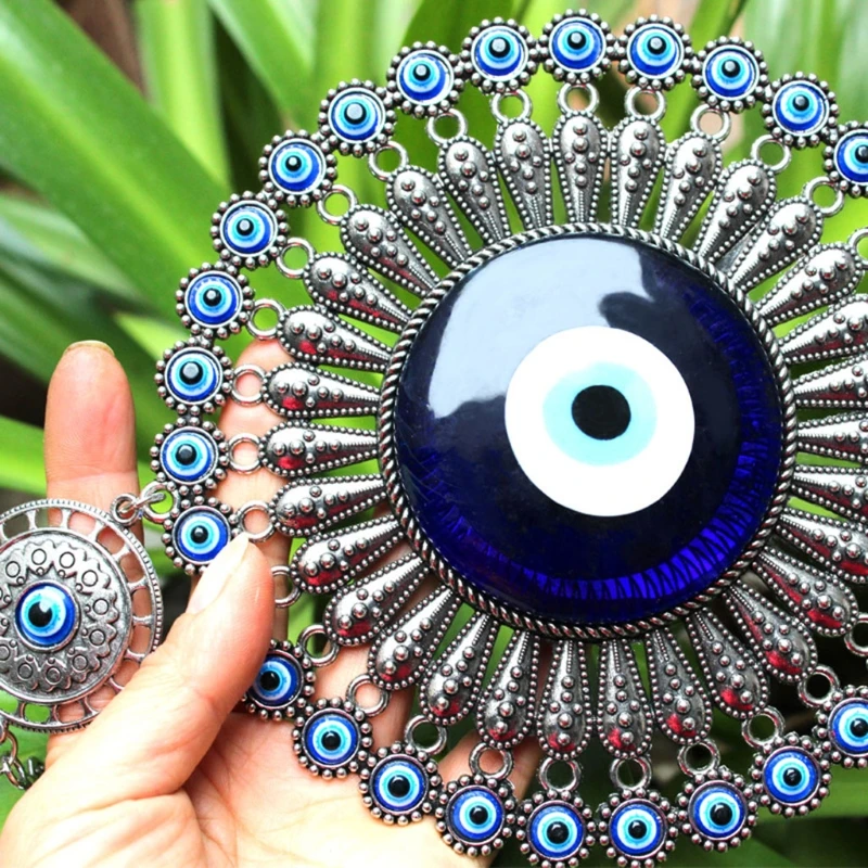 Turkish Blue for Evil Eye Decor Wall Hanging Pendant Amulets Ornament for Key Ring Home Garden for Protection Blessing Lucky Gif 5