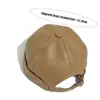 Quality Retro Brimless Hat Solid Color PU Leather Cap Adjustable Landlord Hat Landlord Hat Melon Skin Caps Adjustable Docker Cap 6