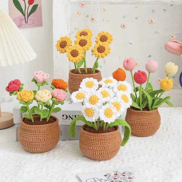 Crochet Kit for Beginners, Potted Daisy Knitting Kits, Crochet Starter Kit  with Step-by-Step Video and Instruction Tutorials - AliExpress