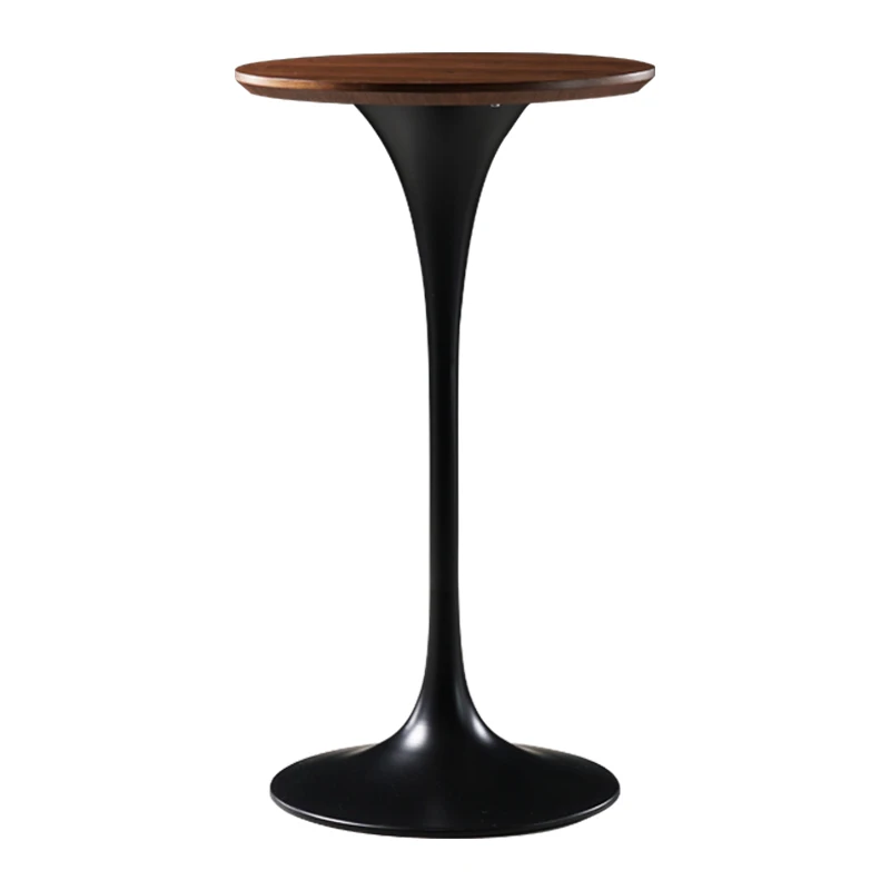 

QJJ Nordic Solid Wood round Bar Counter Retro Domestic High Leg Dining Table Balcony Leisure Negotiation Coffee Table