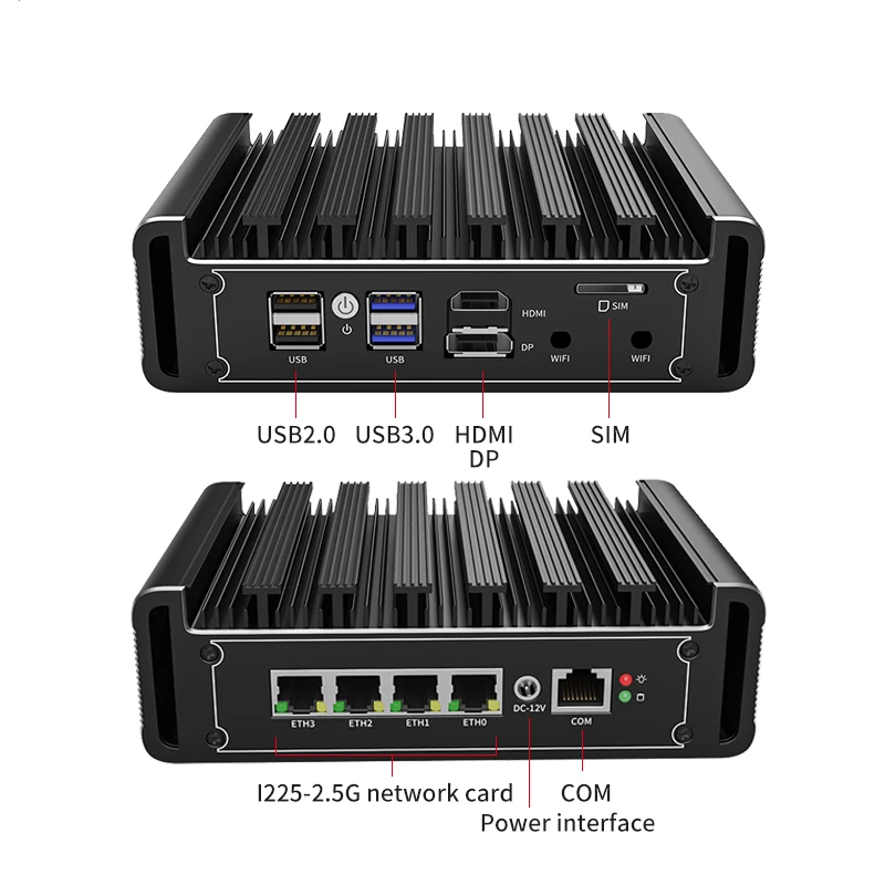 Solid Fanless Mini PC, Intel N150/N5105/J6412 Firewall Appliance