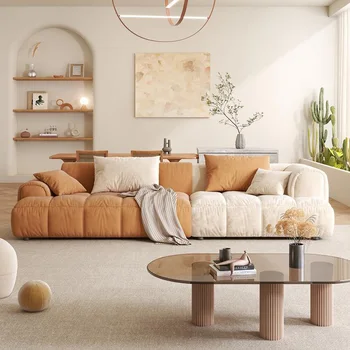 Modern Fabric Corner Sofa with Wood Frame 1