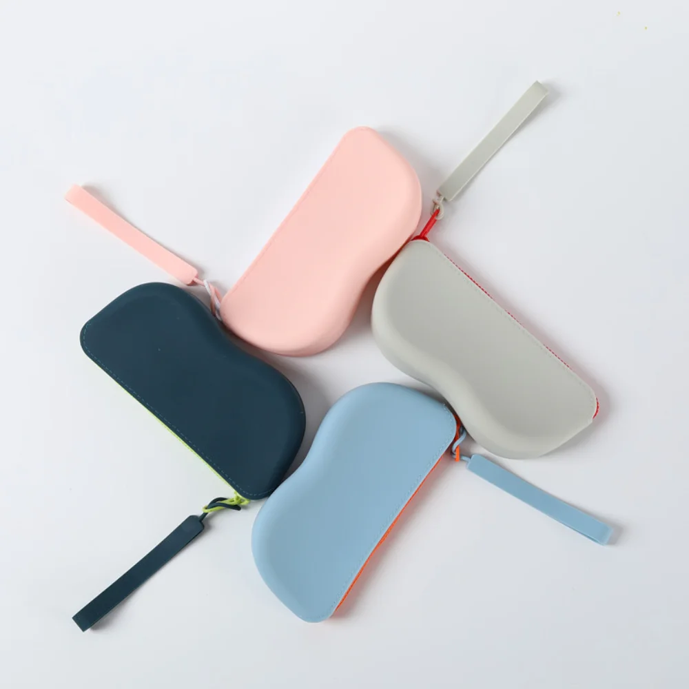 Creative Soft Silicone Zipper Glasses Bag Storage Waterproof Bag Cosmetic Coin Bag for Women Girls Dustproof Glasses Box