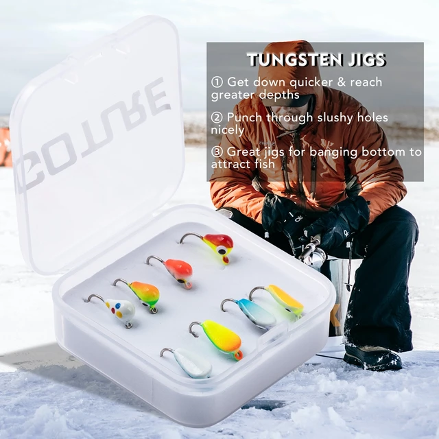 Goture Ice Jigging Fishing Lure, Tungsten Jig Fishing Winter